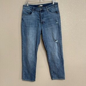 Kut From The Kloth Elizabeth Slouchy Boyfriend Jeans Blue Size 8 Distressed